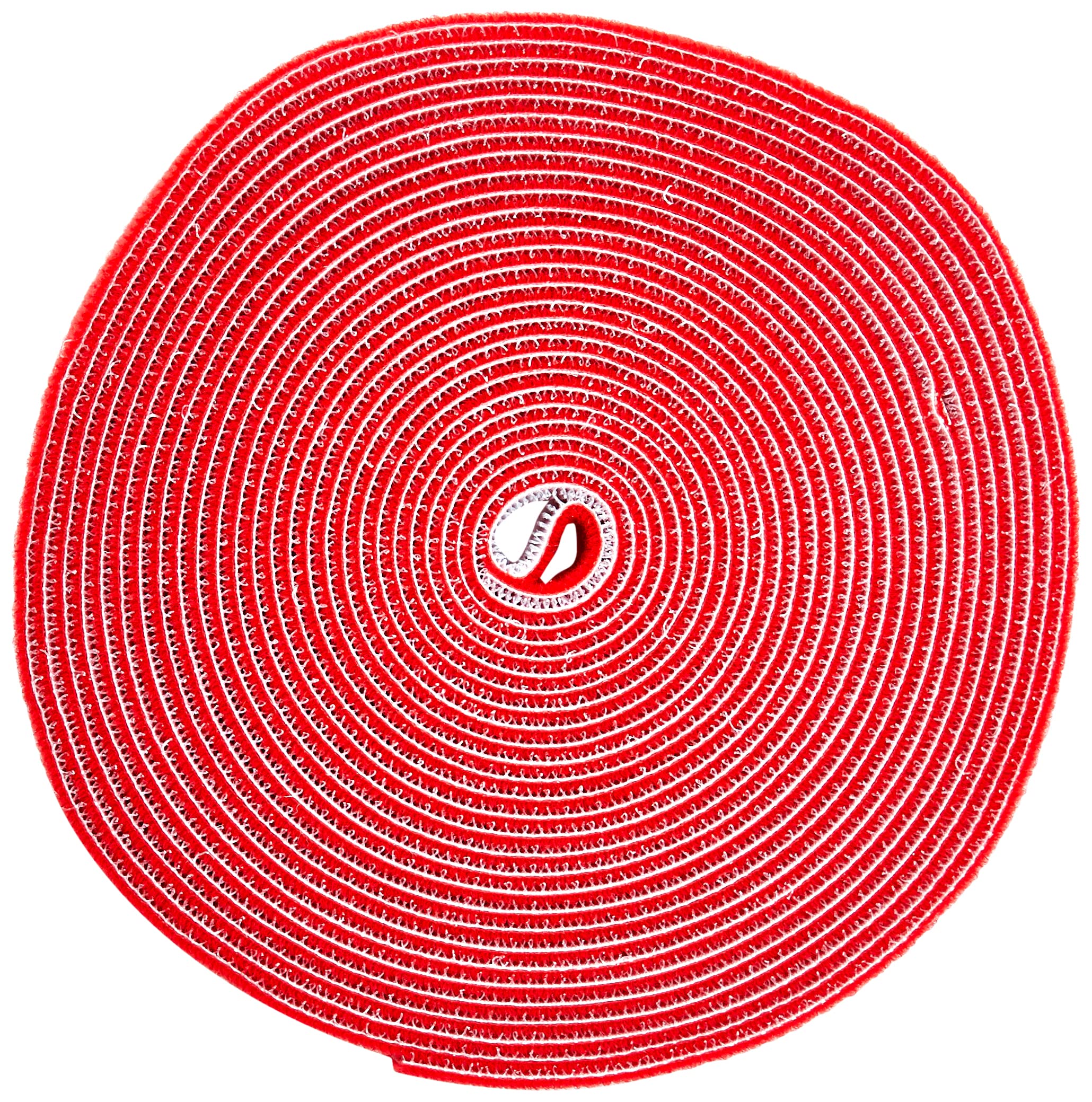 StarTech.com 25ft Hook and Loop Roll - Cut-to-Size Reusable Cable Ties - Bulk Industrial Wire Fastener Tape /Adjustable Fabric Wraps Red / Resuable Self Gripping Cable Management Straps (HKLP25RD)
