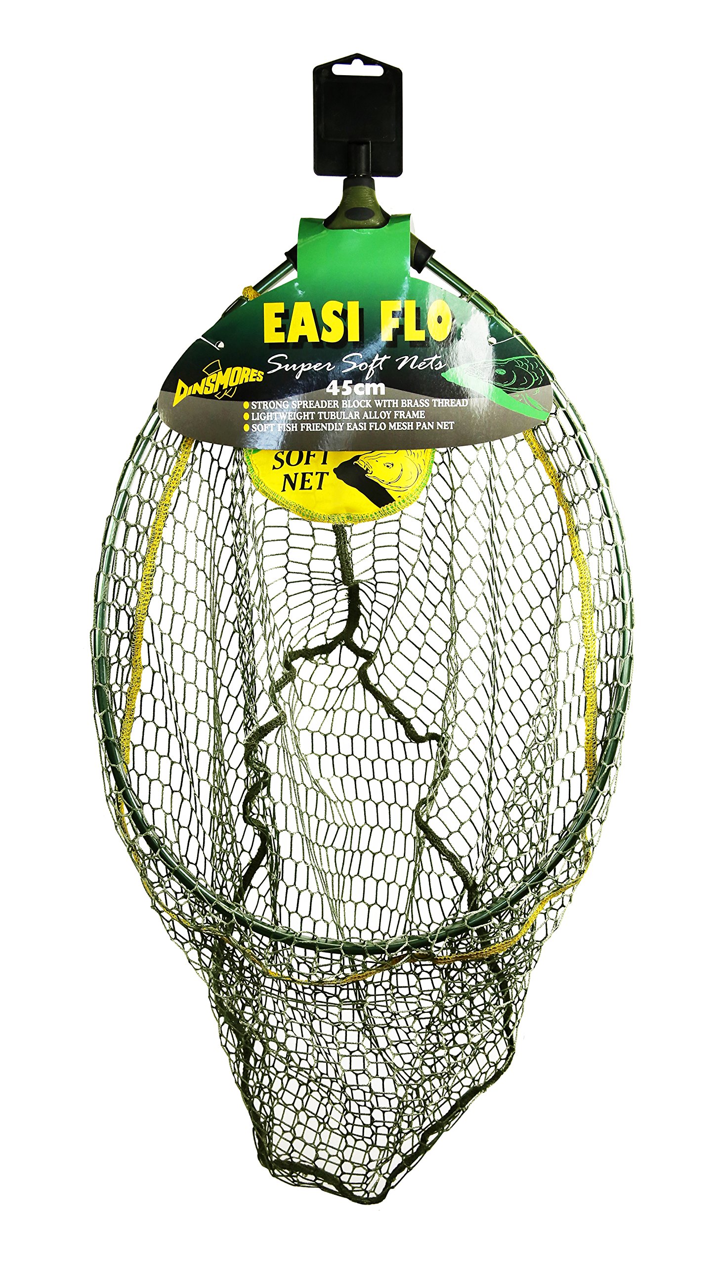 Dinsmores Rigid Oval Easy Flo Super Soft Landing Net - Green, 45 cm