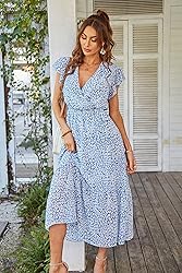 PRETTYGARDEN Women's Summer Floral Boho Dress Wrap