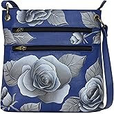 Anna by Anuschka Women's Hand-Painted Genuine Leather Medium Crossbody