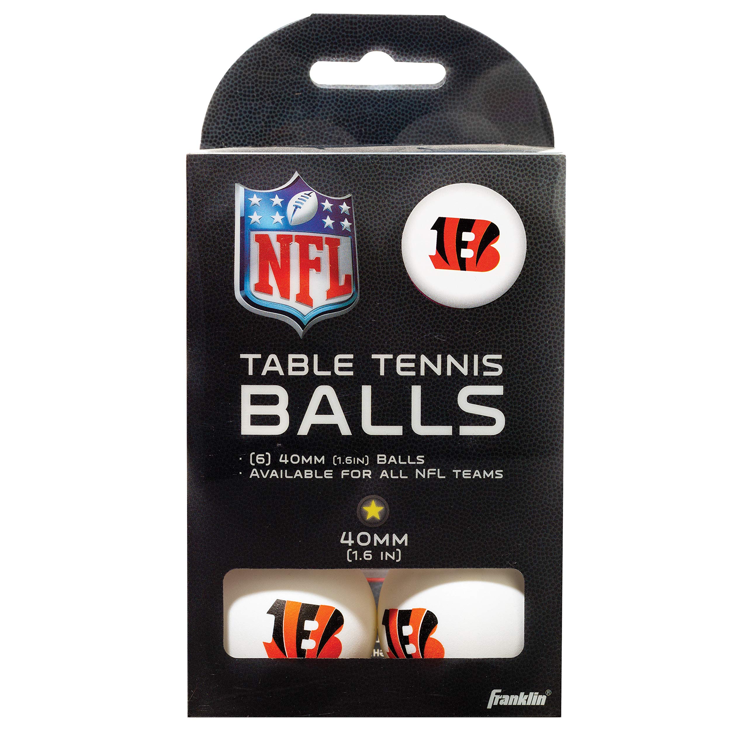 Franklin Sports Cincinnati Bengals Table Tennis Balls - NFL Team Table Tennis Balls - Official Team Logos and Colors - Fun NFL Game Room Accessories