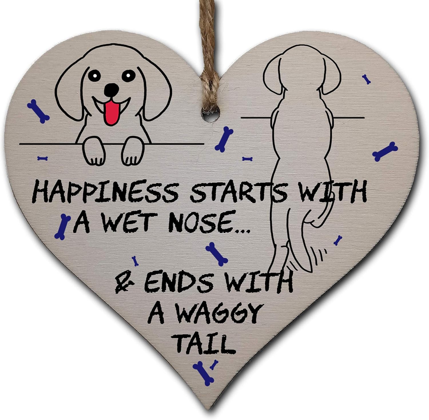 Handmade Wooden Hanging Heart Plaque Gift Perfect for Dog Lovers Pet Keepsake Novelty Decoration