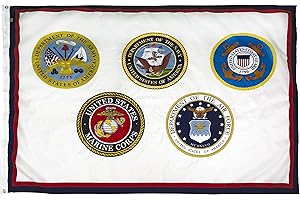 FlagSource U.S. Armed Forces Nylon Military Flag, Made in The USA, 3x5'