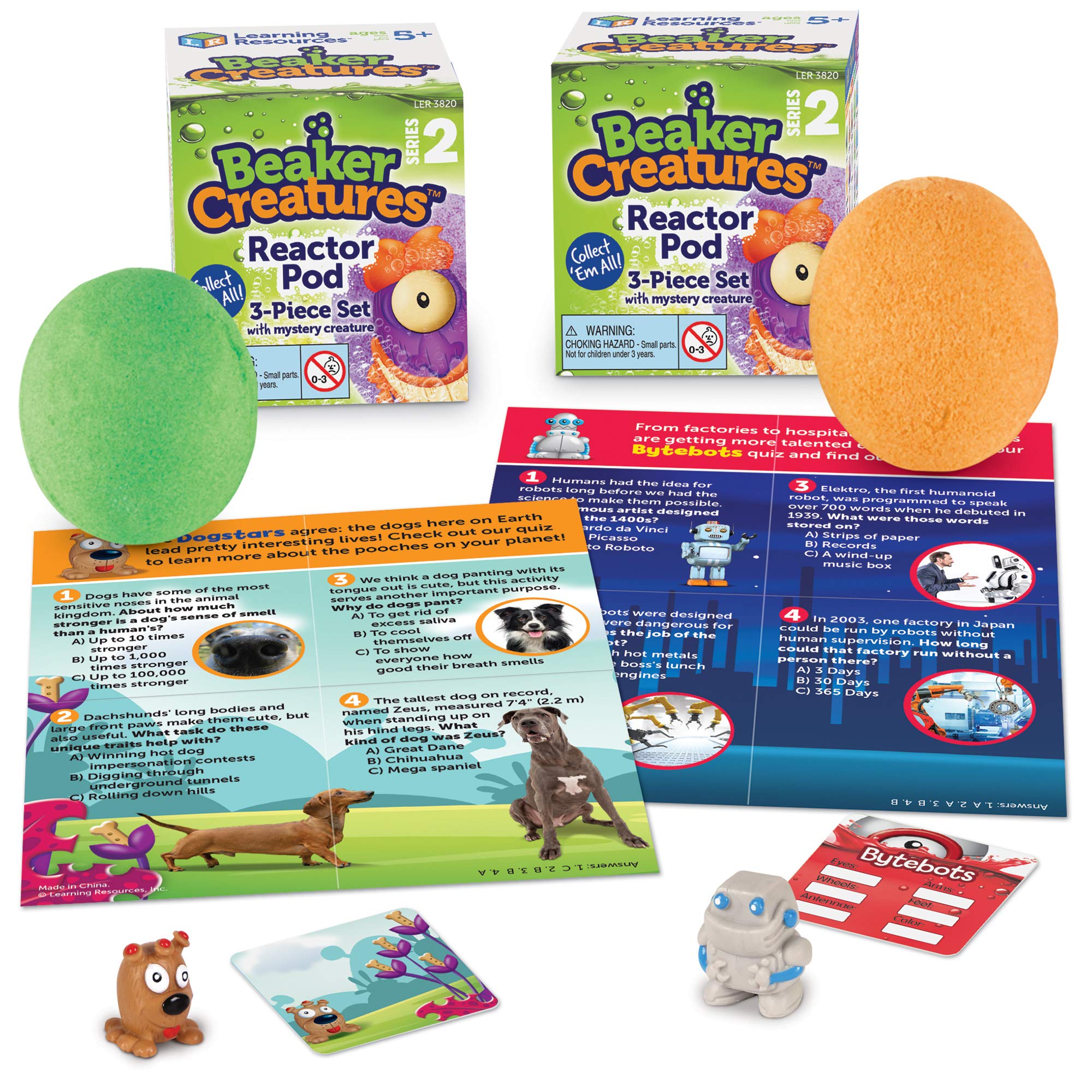 Learning Resources Beaker Creatures Reactor Pods Series 2, Homeschool, STEM, 2 Pack, Assorted Colors, Ages 5+