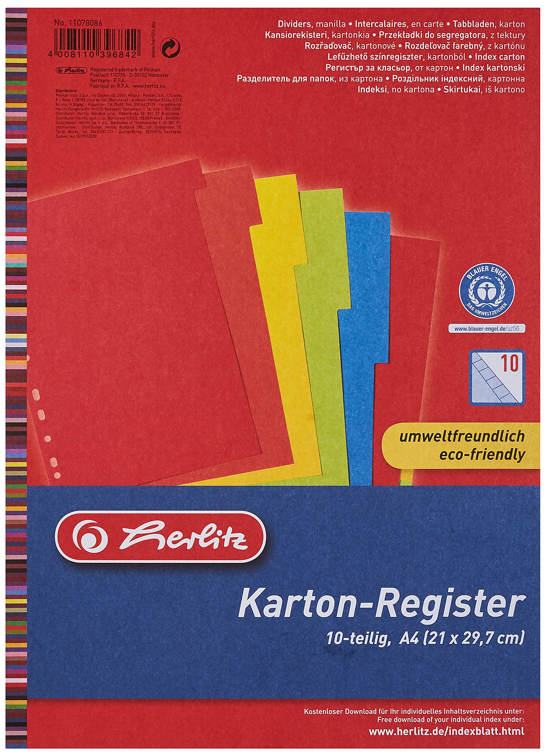 Herlitz A4 Index Labels - Manila