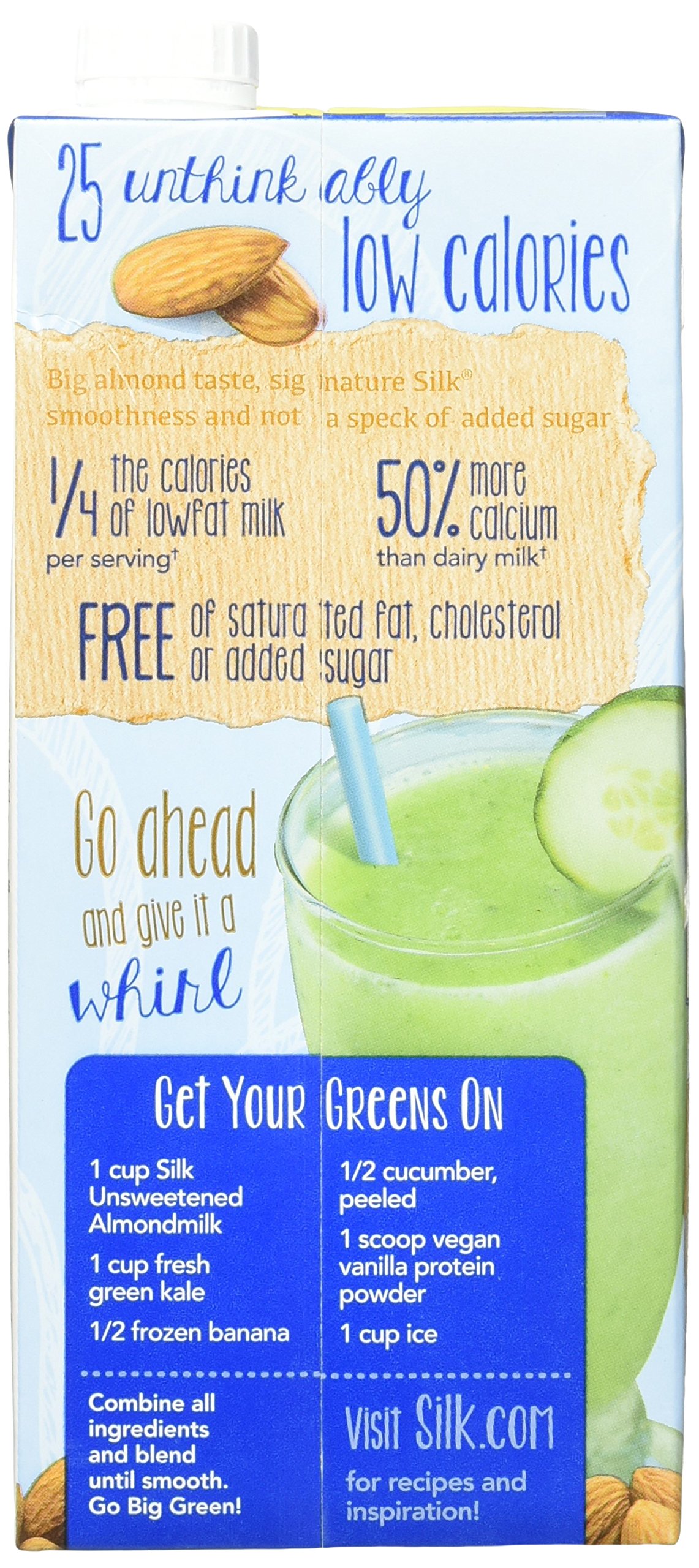 Silk Almond Milk, Unsweetened Vanilla, 32 Fluid Ounce (Pack of 6