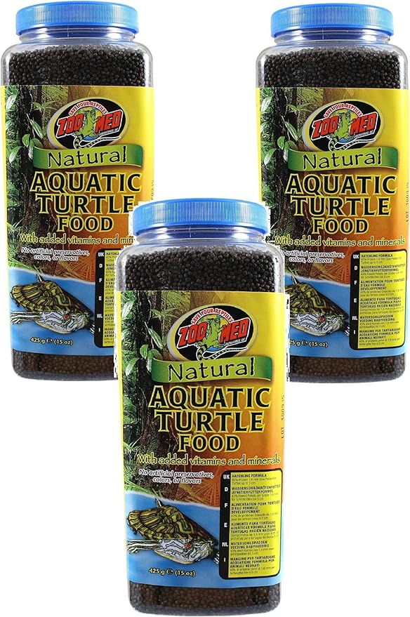 (3 Pack) Zoo Med Natural Aquatic Turtle Food (15 Ounce Per