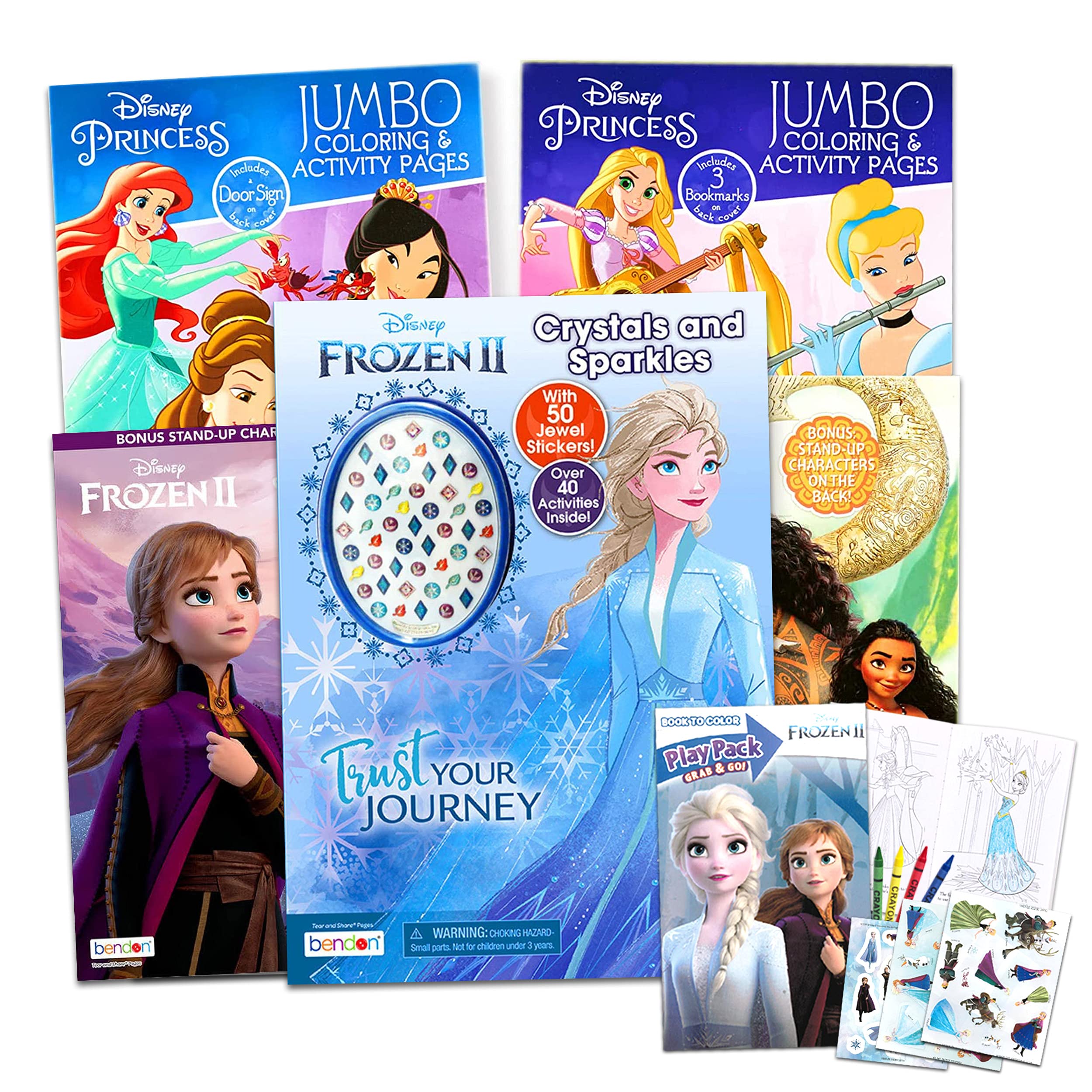Disney Princess Coloring Book Super Set for Kids - Activities, Stickers and Games - Featuring Disney Princess, Frozen and Moana