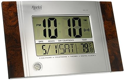 Ajanta Plastic Digital Wall Clock (29 cm x 19 cm x 2.5 cm, Brown)