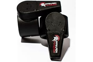 Dark Iron Fitness Barbell Clamps 2 Inch - 1 Pair of Olympic Size Weight Barbell Collars, Professional Weightlifting Plate Clips with Quick Release Spring Lock to Hold Weights on Bars - Black