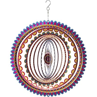 Download Buy Kinetic 3d Metal Outdoor Garden Decor Wind Spinner Sunrise Mandala Online In Indonesia B07xtnthtv