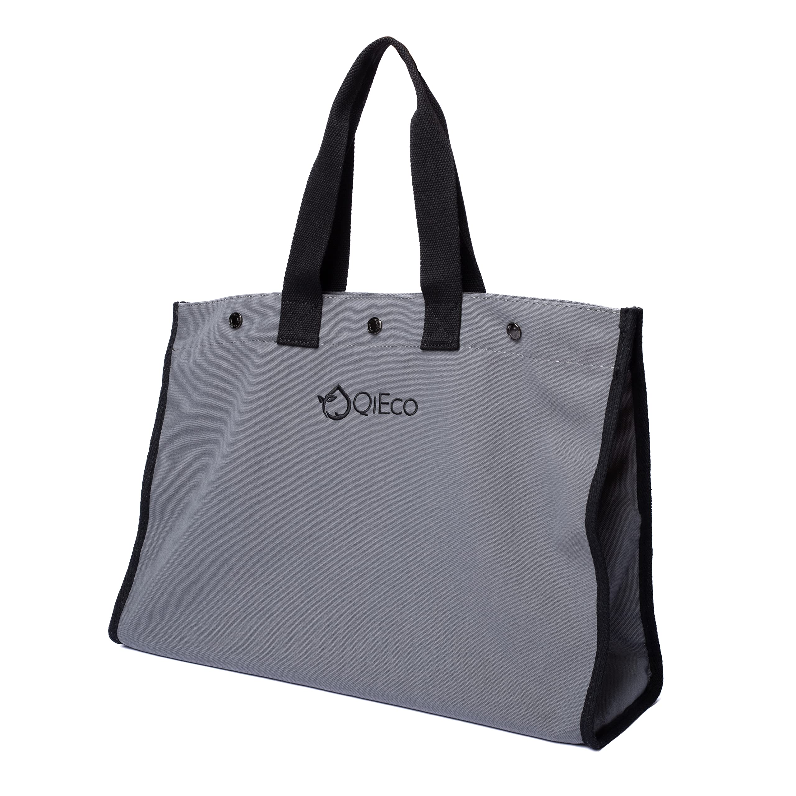 QiEco 'One’ Tote Bag (Stone Grey Edition) Unisex (made from Recycled Plastic Bottles) (Grey)
