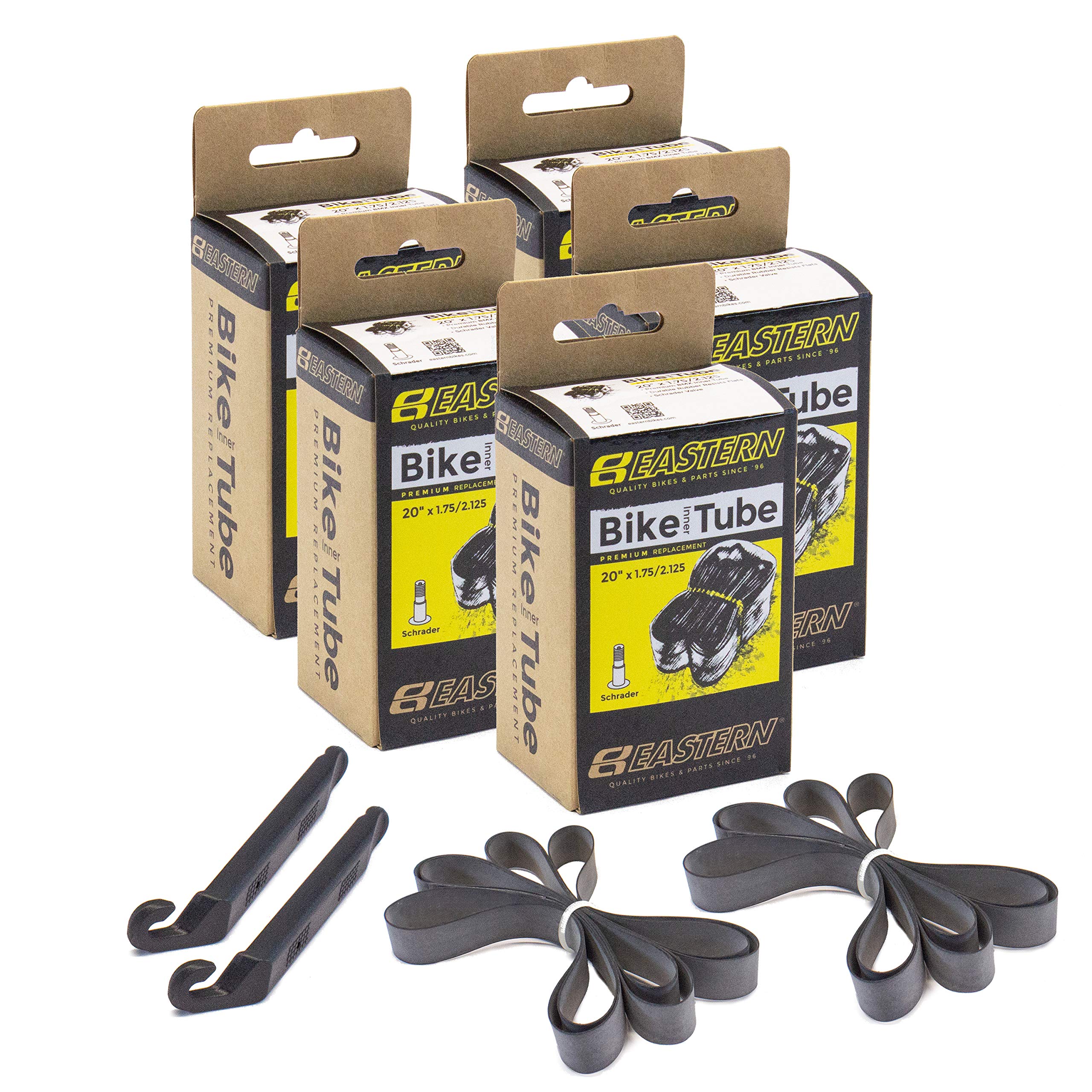 Eastern Bikes 20-Inch Premium Inner Tube Replacement kit. (5 Pack)