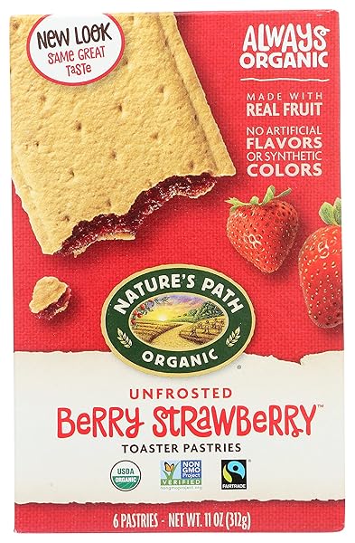 NATURE’S PATH TOASTER PASTRIES, STRAWBERRY UN-FROSTED, 6 CT