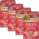 Twinings Christmas Tea 4-Pack, 20 Count Ea | Caffeinated Black Tea with Warming Clove &amp; Cinnamon, Individually Wrapped, 80 Bags Total
