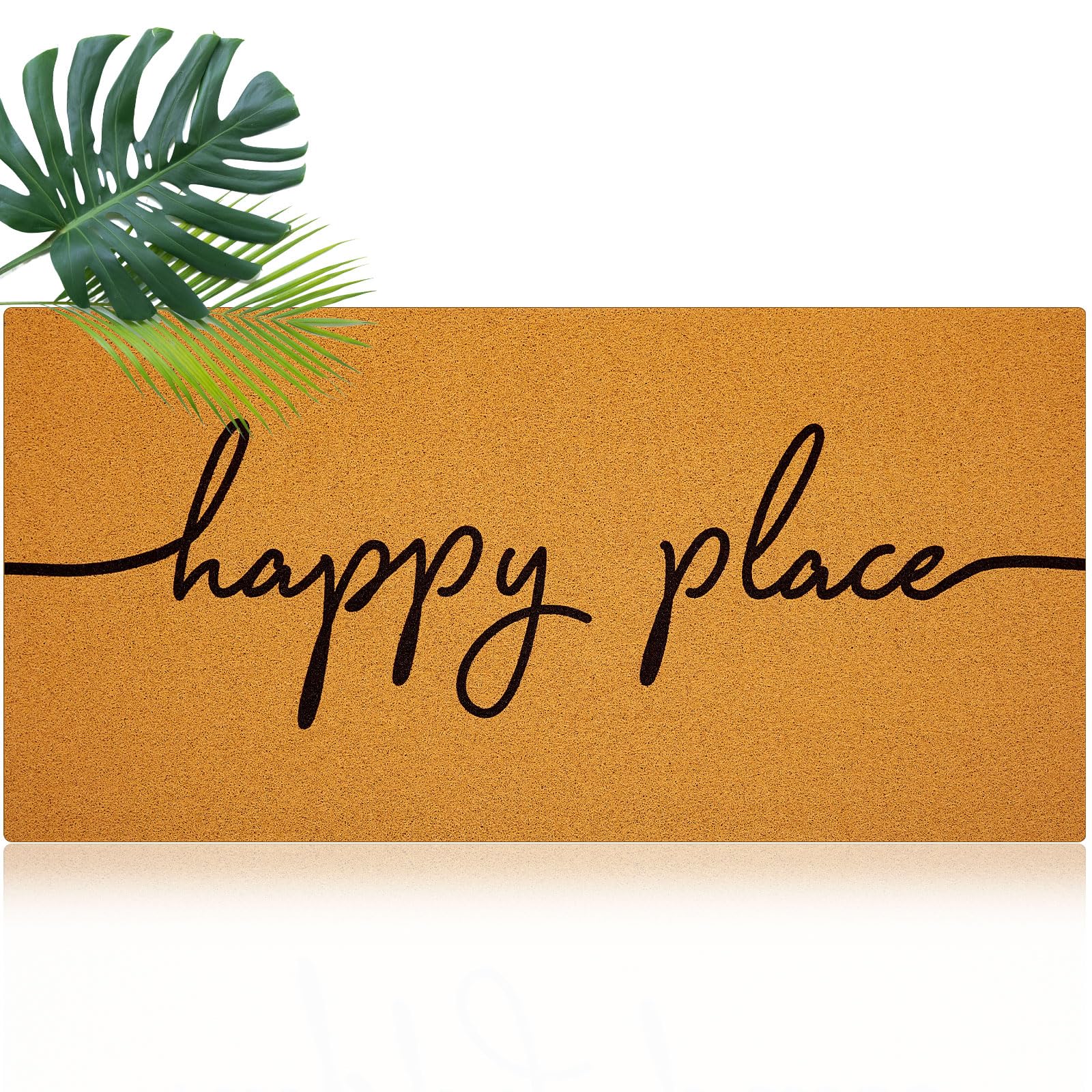 Photo 1 of Honeydak Happy Place Door Mat 36'' x 72'' Extra Large Welcome Front Doormat for Entrance Inside Outdoor Non Slip Oversized Decorative Door Rug Long Mat for Christmas Home Entry Gift Decoration
