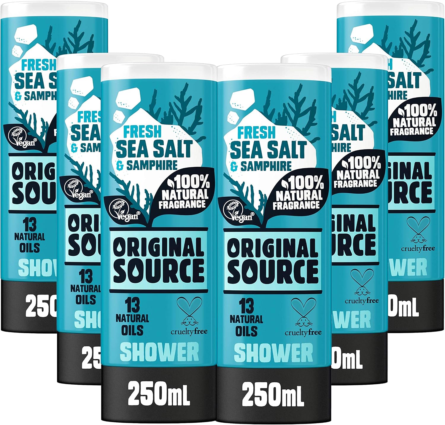 Original Source Sea Salt and Samphire Vegan Shower Gel, 100 Percent Natural Fragrance, Vegan, Cruelty Free, Paraben Free