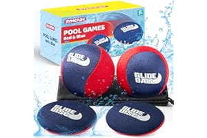 SYNCFUN 4 Pcs Skip Water Balls,Splash Water Bouncing Balls with Mesh Bag, Beach Toys for Kids, Pool Toys for Friends and Fami