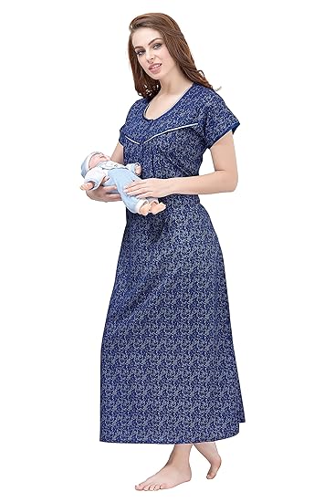 Womens Cotton Maternity/Feeding Nightdress