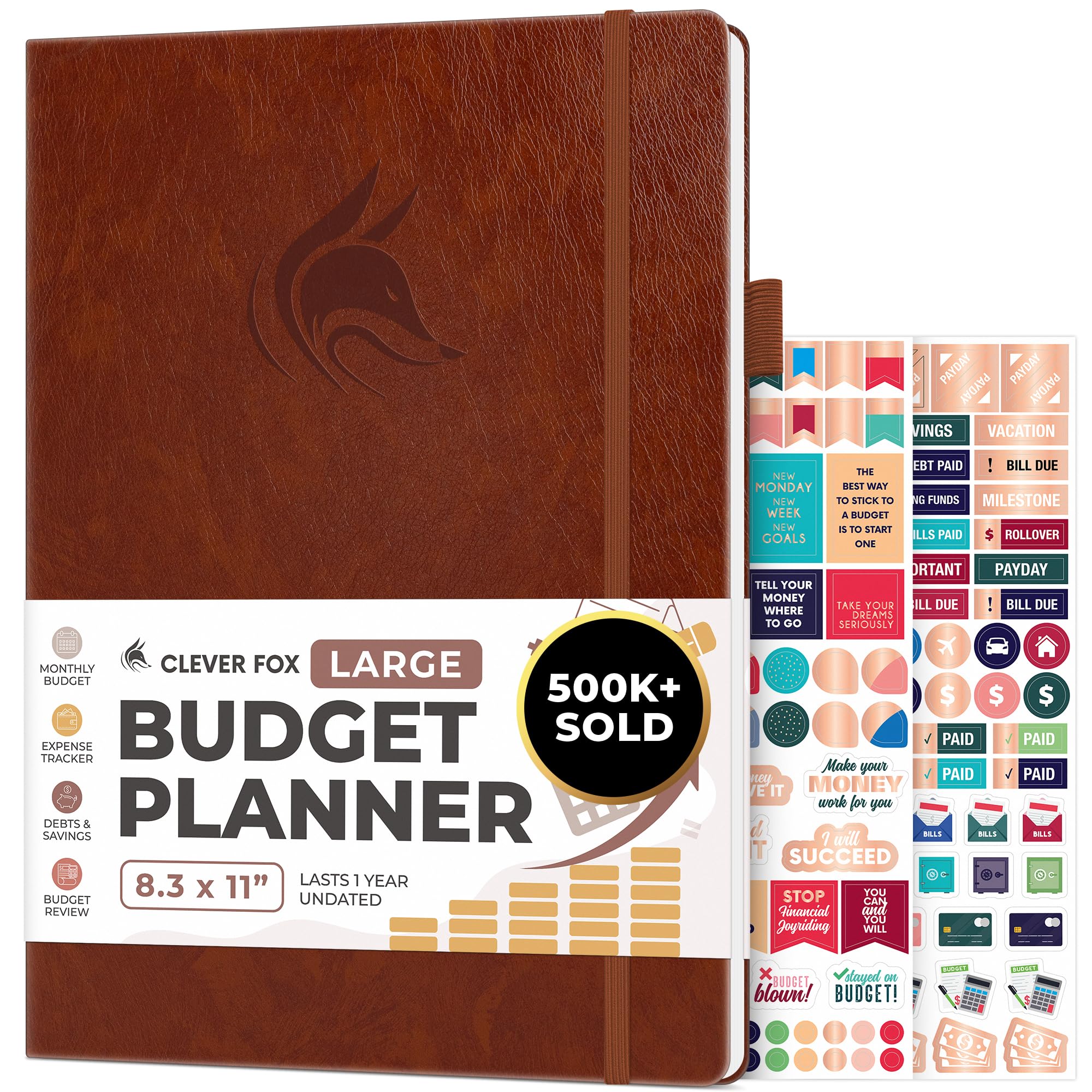 Clever Fox Budget Planner - Expense Tracker Notebook. Monthly Budgeting Organizer, Finance Logbook & Accounts Book, Bill Tracker, A4 (Brown)