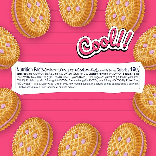 COLOMBINA BRINKY STRAWBERRY CREAM COOKIES,12 INDIVIDUAL PACKS, 4 SANDWICH COOKIES PER PACK, (13.97 OZ)