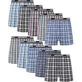 JupiterSecret Men's Underwear Woven Boxers for Men Pack Cotton Boxer Shorts Elastic Waistband