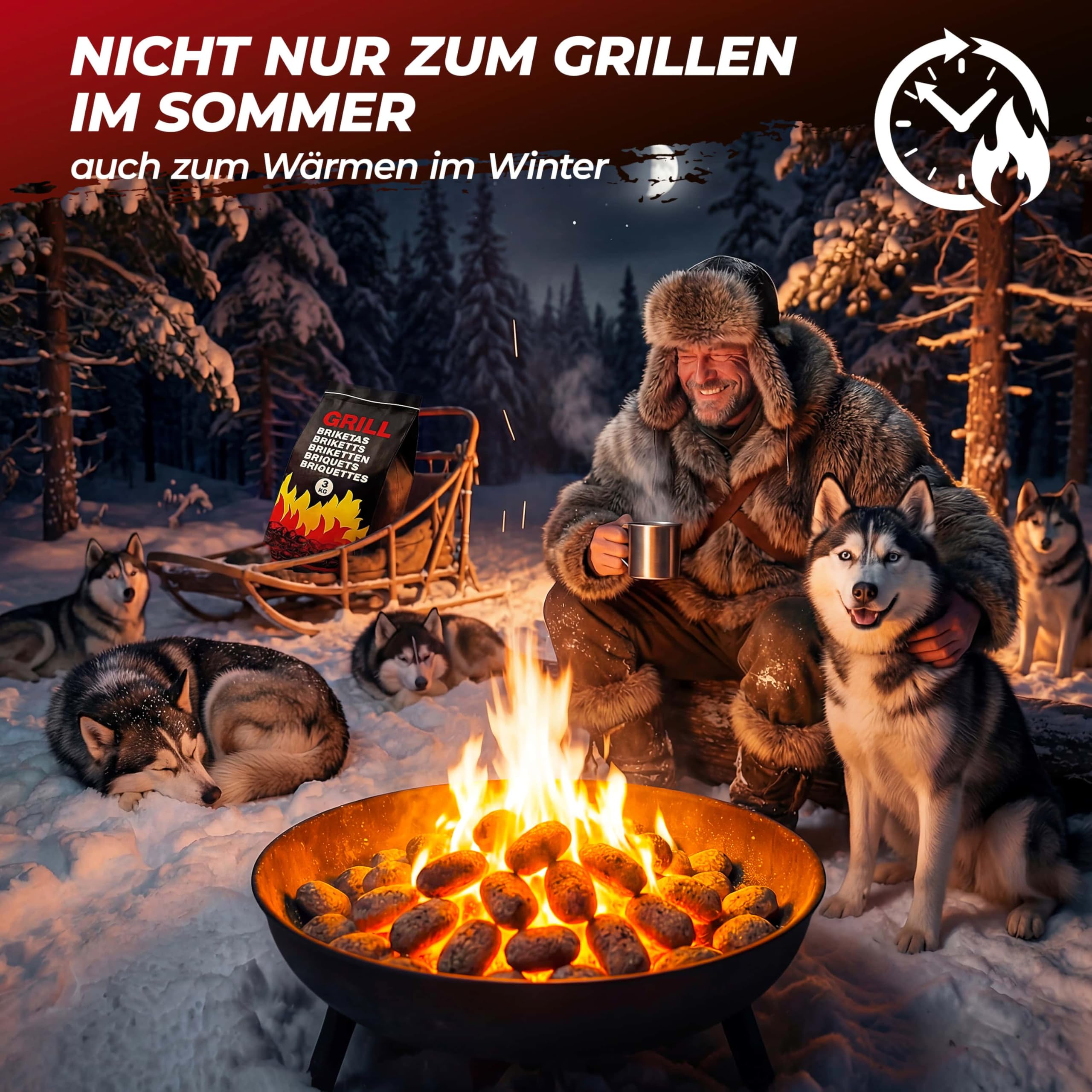 Deuba® 27 kg Grillbriketts 9 x 3 kg Holzkohle Grillkohle Holzkohlebriketts Holzkohlegrill Grill Brikett Kohle 8