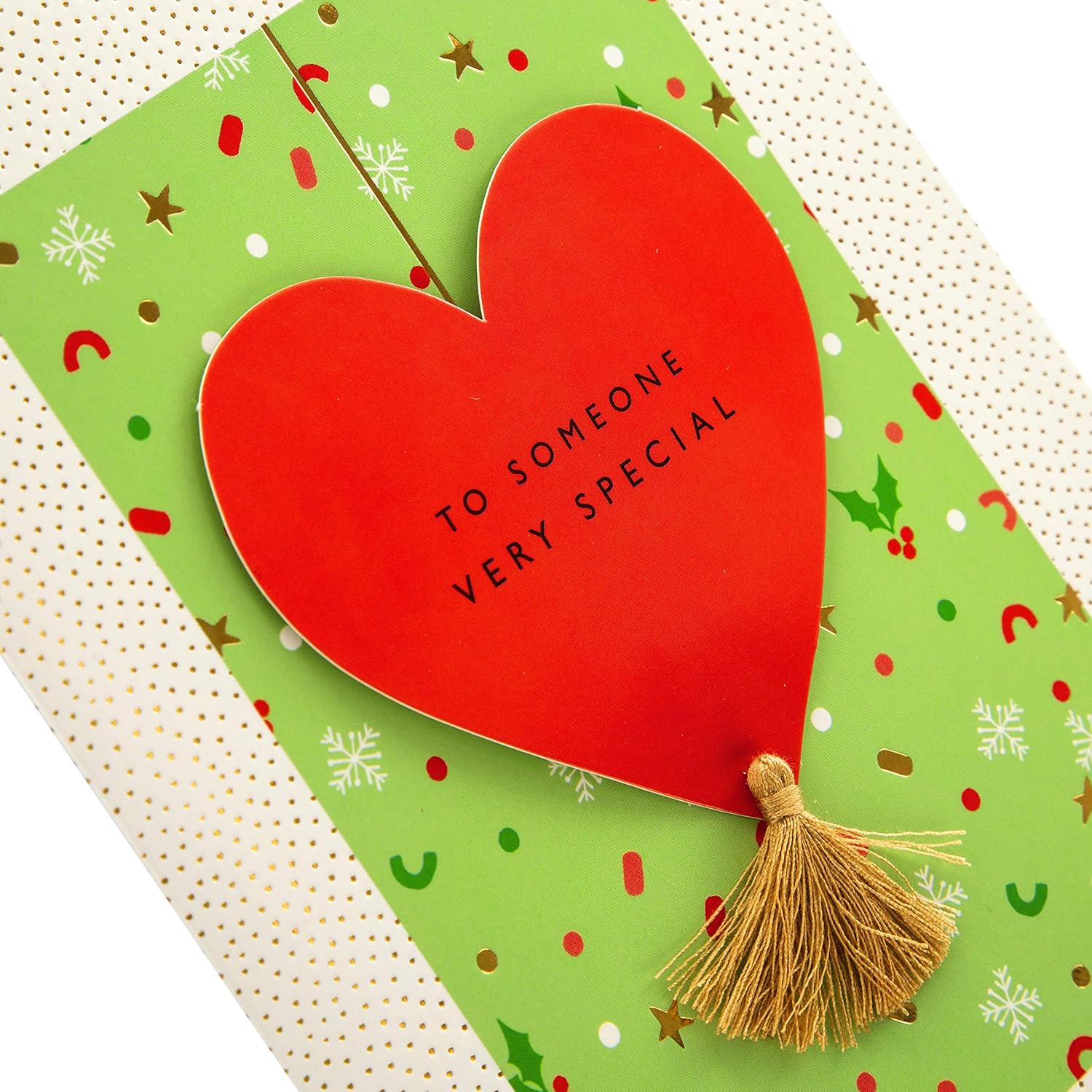 Hallmark Christmas Card for Someone Special - Contemporary Heart Design, Frame & Hanging Heart Attachment Card, 20.2 cm by 13.8 cm - Image 4