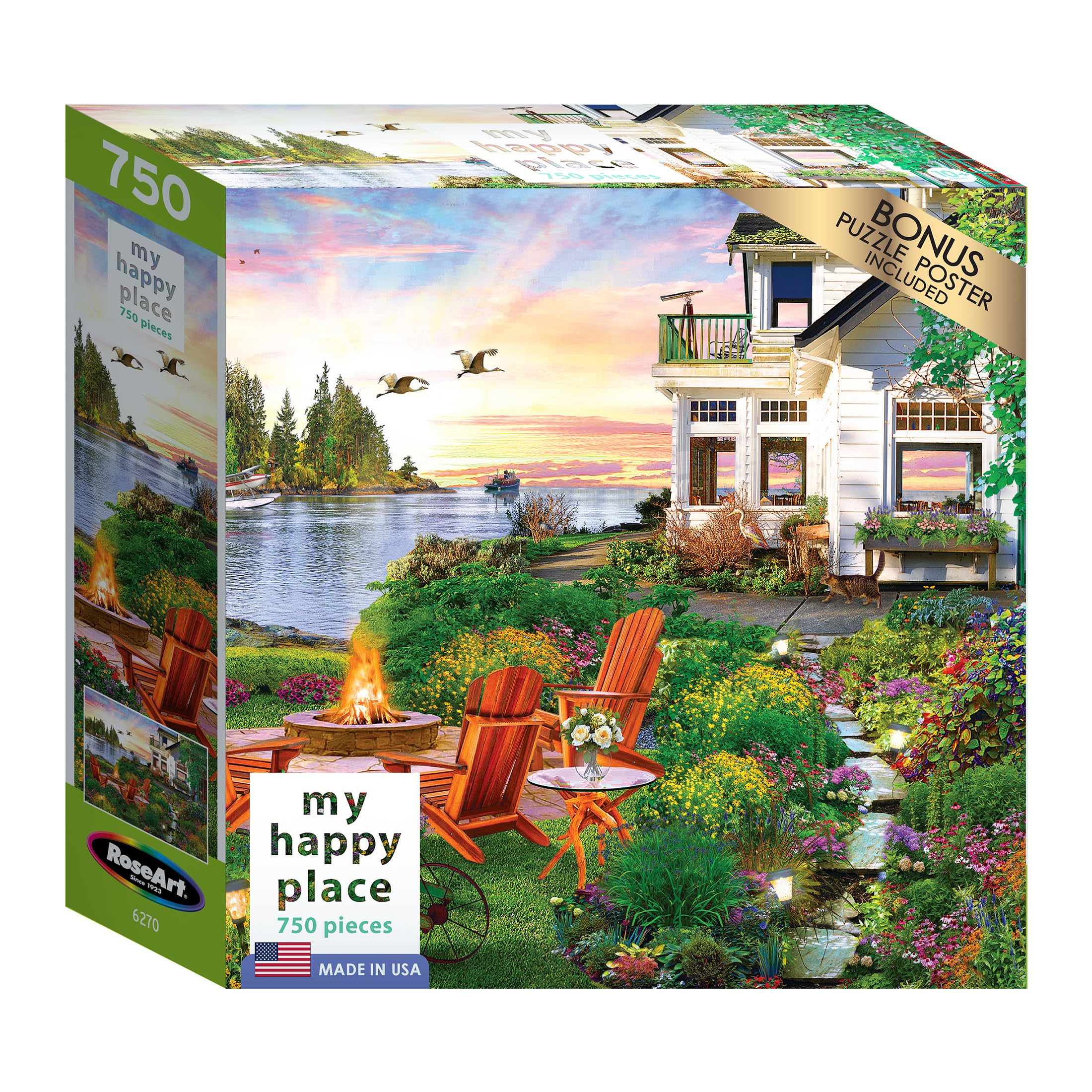 RoseArt - My Happy Place - Harbor House - 750 Piece Jigsaw Puzzle for Adults