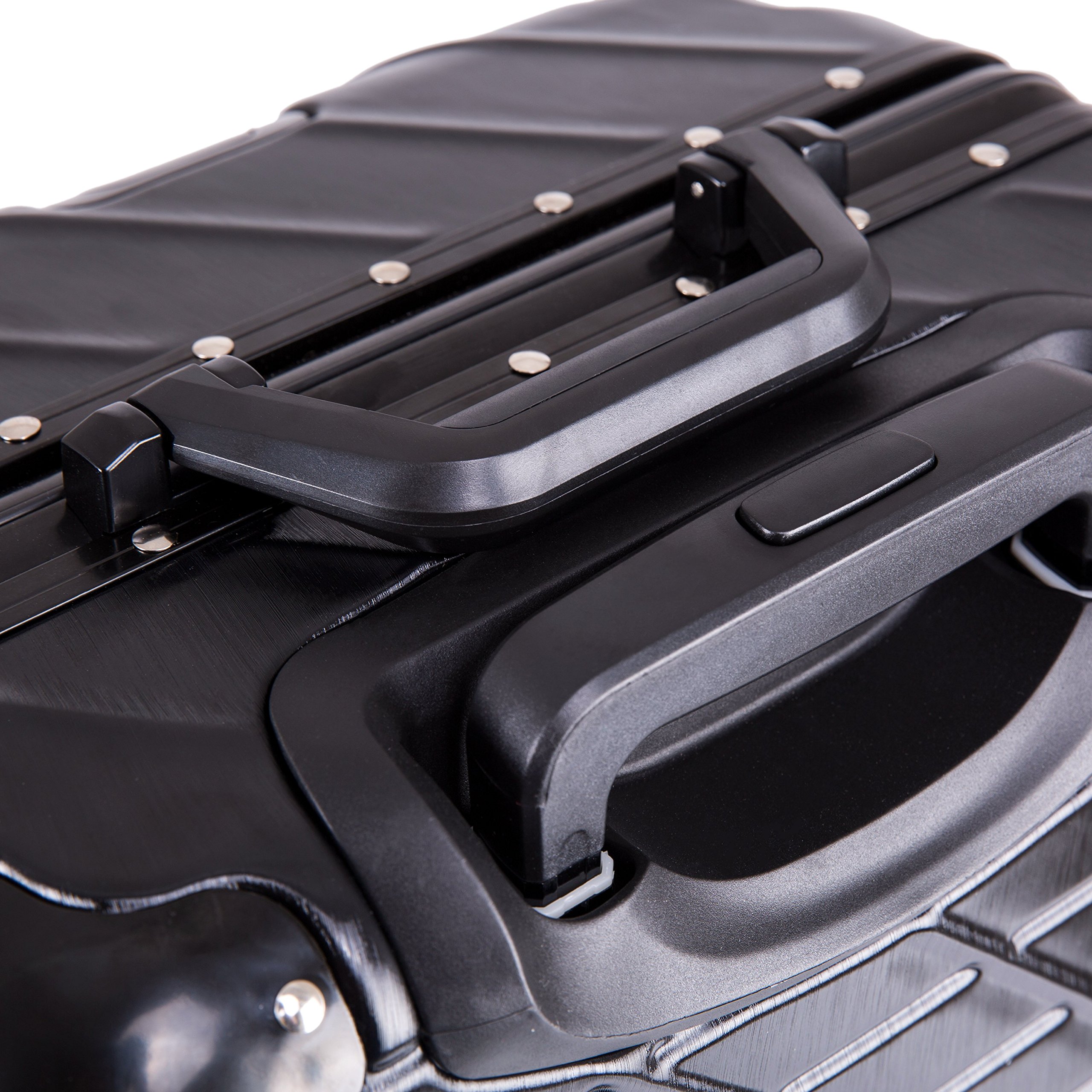 ECCORE 20 inch Lightweight Suitcase ABS Hard Shell Travel 4 Wheel Case Carry On Hand Luggage (57CM/ 48L, Black)