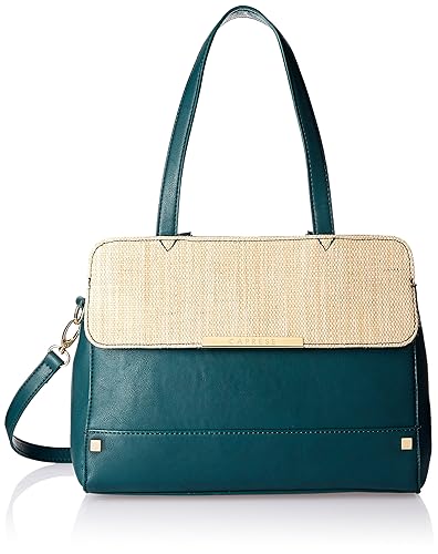 Caprese Womens Satchel (Teal and Jute)
