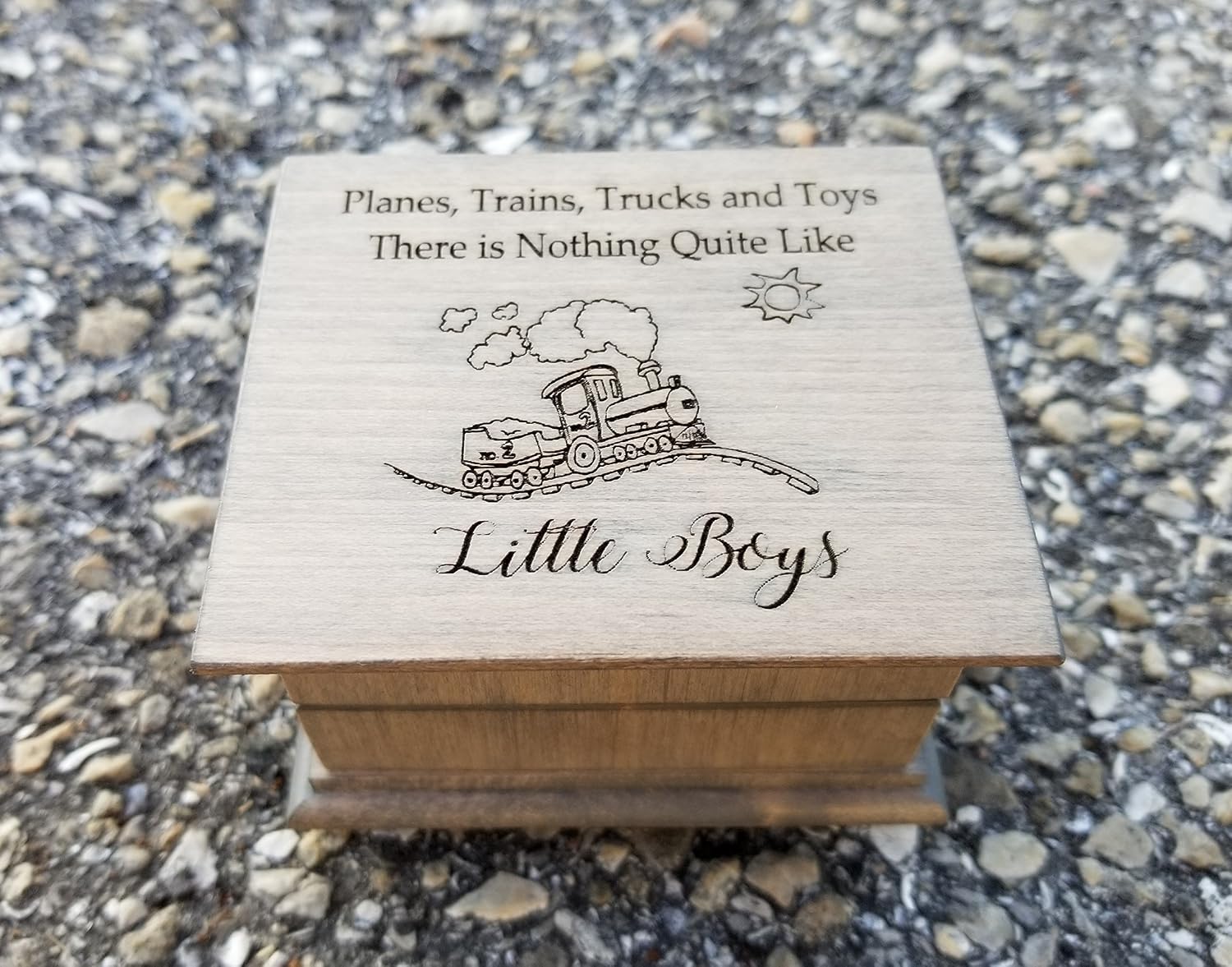 Amazon Com Music Box For Little Boys With Train Traines Handmade Music Box Personalized Gift Personalized Music Box Simplycoolgifts Handmade