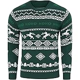 Christmas Sweater Pullover for Men Long Sleeve Crew Neck Reindeer Snowflake Soft Knit Sweaters Casual Fit Sweatshirts