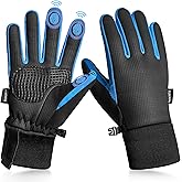 Sukeen Kids Winter Warm Gloves for Boys Girls Windproof PU Cold Weather Gloves Aged 4-14 Anti-Slip Gloves for Cycling Outdoor