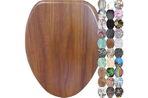 Sanilo Soft Close Toilet Seat ELONGATED, Quiet and Slow Close Lid and Seat, Strong Bumpers and Hinges, Mahogany