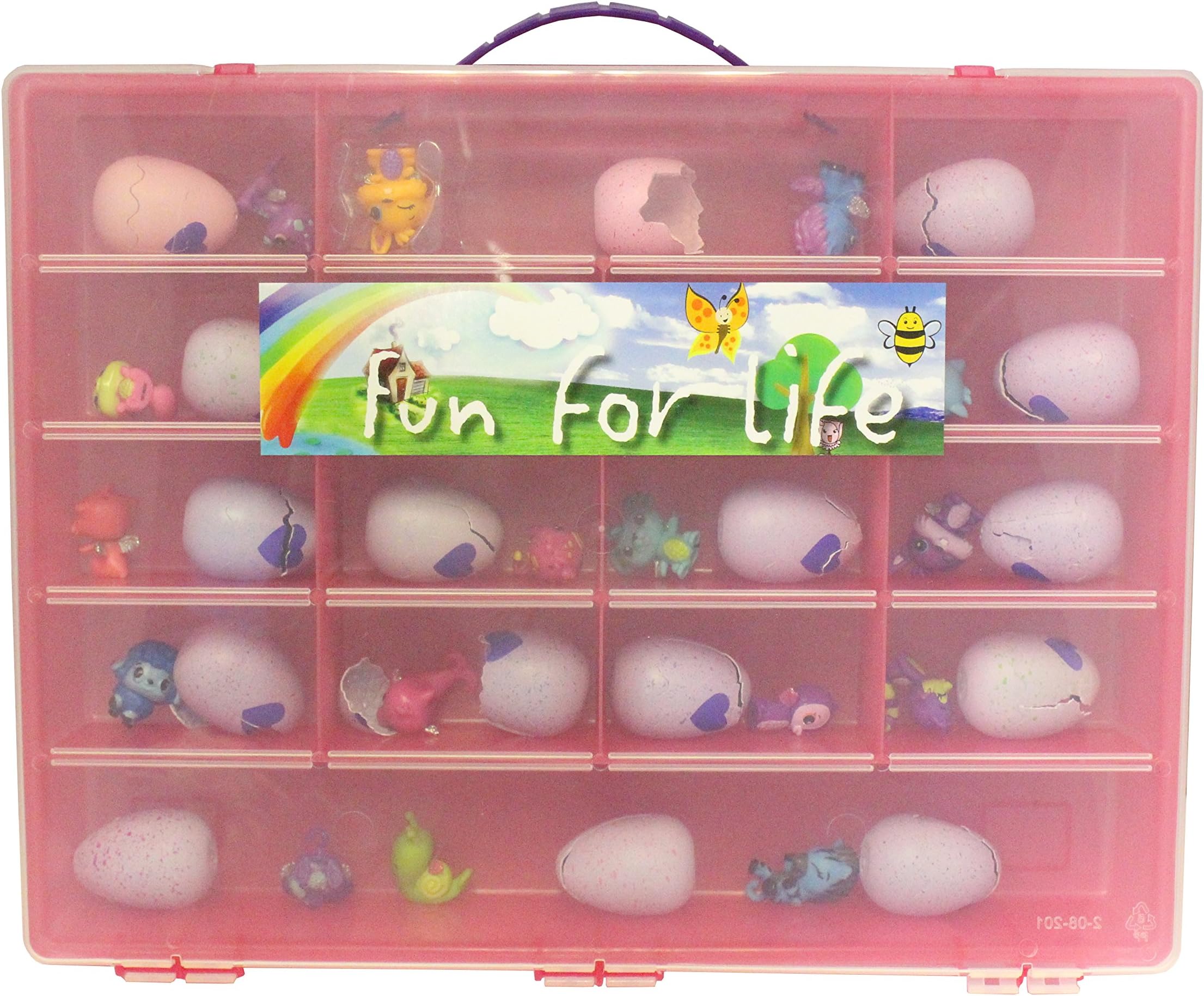 Egg Storage Organizer By Fun For Life - compatible with the Hatchimals and Hatchimal Colleggtibles Brands - Durable Carrying Case For Mini Eggs, Easter Eggs & Speckled Eggs – Pink