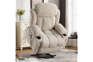Power Lift Recliner with Heat & Massage – USB Port, Side Pockets & Remote Control for Home Comfort