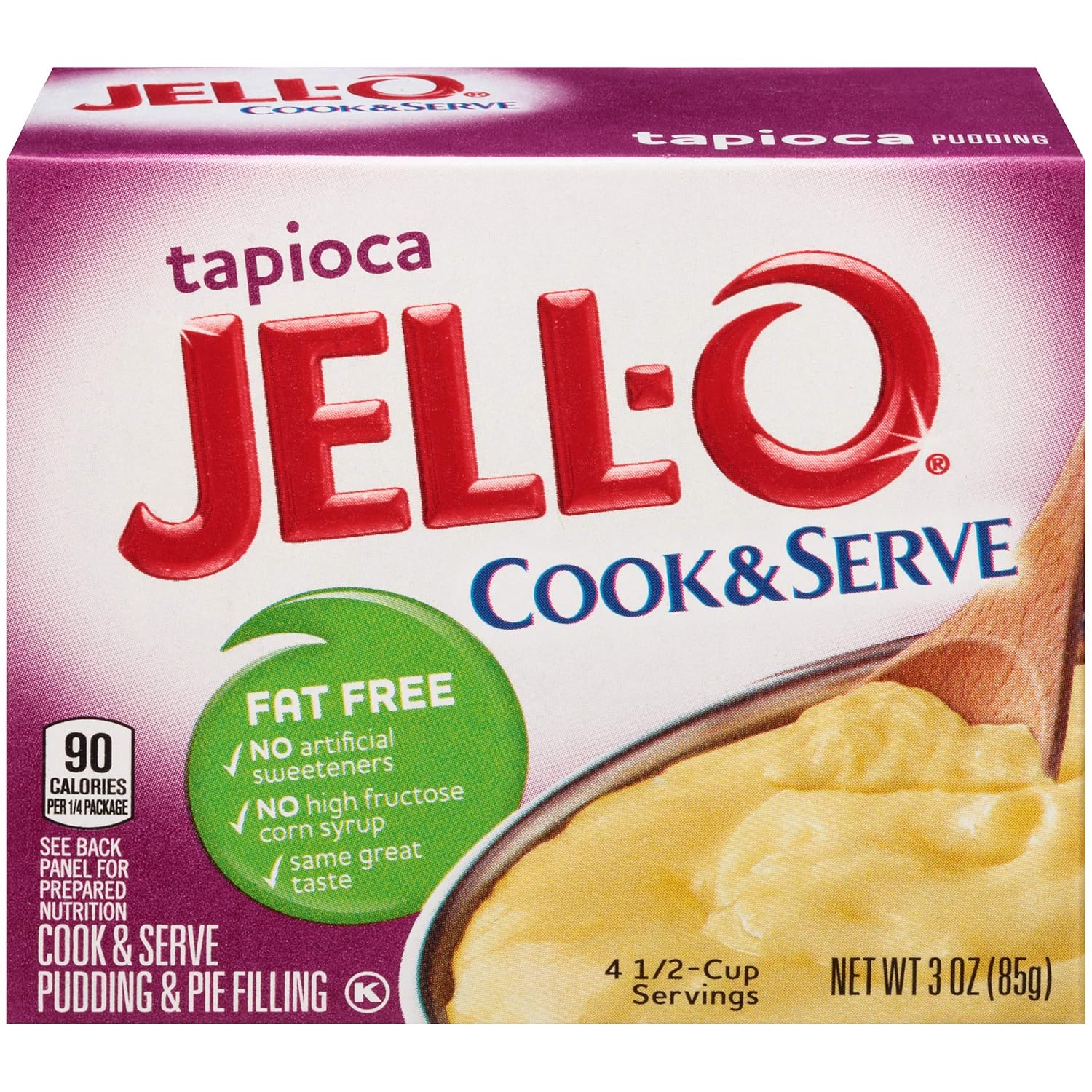 Jell-O Cook & Serve Tapioca Fat Free Pudding & Pie Filling (3 oz Boxes, Pack of 24)