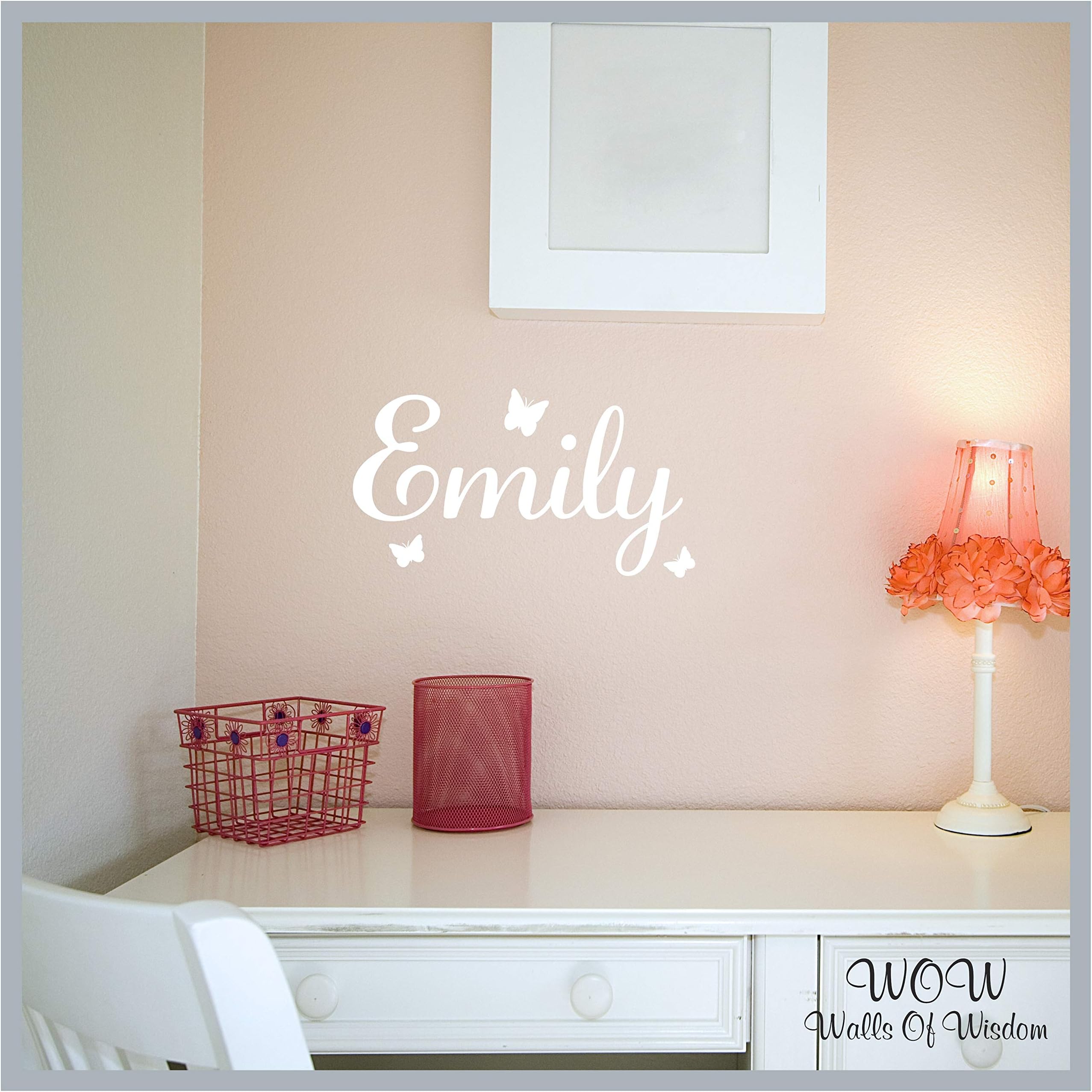 Custom Name Sticker with Butteflies
