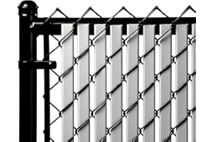 Tube Slats Made in America Privacy Inserts for Chain-Link Fence, Double-Wall Vertical Bottom-Locking Slats for 5' Fence Height (Gray)