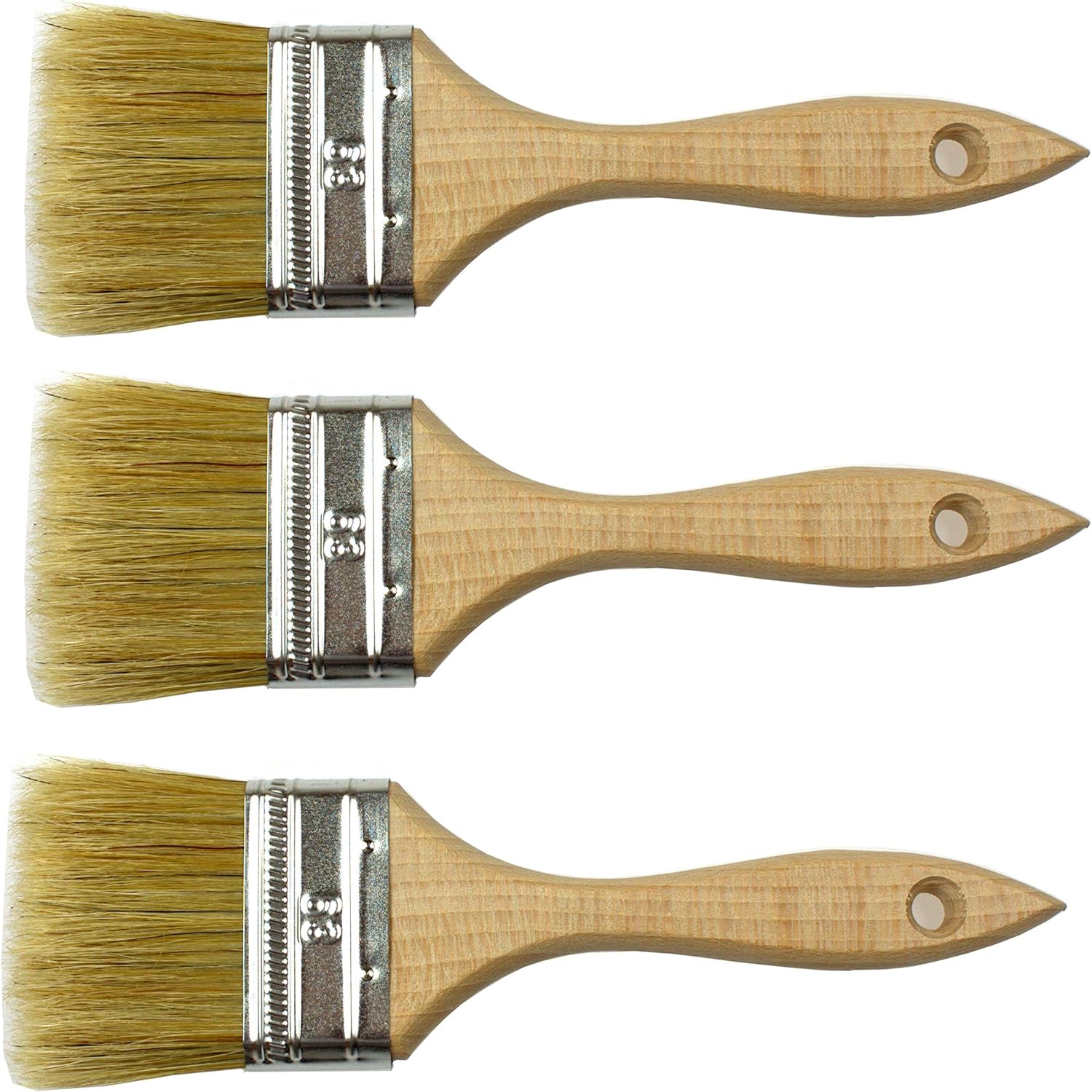 Natural Paint Bristle set of 3pcs 2,48" 63mm Amazon.co.uk DIY & Tools