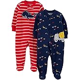 Simple Joys by Carter's baby-boys 2-way Zip Thermal Footed Sleep and Play, Pack of 2