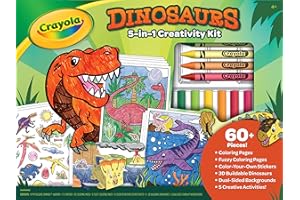 Crayola Dinosaur 5-in-1 Art Kit for Kids, Dinosaur Toys, Kids Art Set, Dinosaur Gift for Boys & Girls, Ages 4+