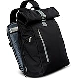MI6 Anti-theft Laptop Backpack for Travel and Bike Commuting in style | Fits a 15.6-inch computer | Minimalist Rolltop Design | Water-resistant TSA Friendly(Black)