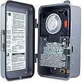 GE Heavy-Duty Mechanical Box Timer Switch, Metal, Tamper Resistant, Voltage, 120, 240, 277, NEMA 3R-Rated, Indoor, Ideal for 
