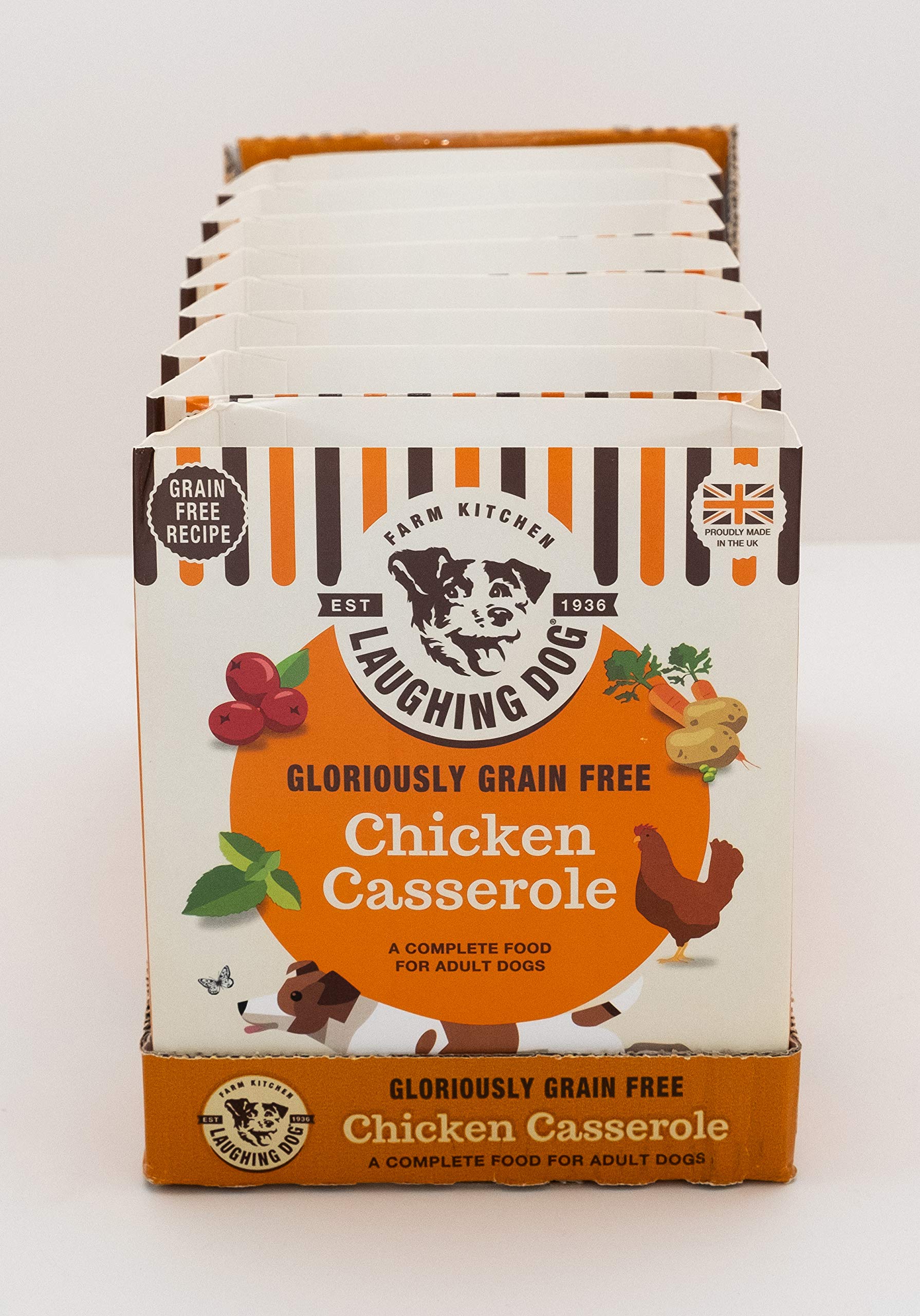 Laughing Dog - Gloriously Grain Free Chicken Casserole, Grain and Wheat Free Wet Dog Food with No Added Artificial Colours, Perfect for Sensitive Tummies, 8 x 395 g