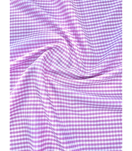 Lilac Gingham Check Quilt Fabric - 20268620