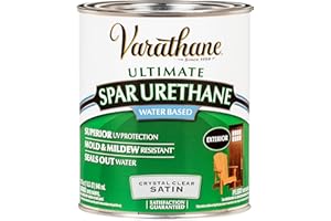 Varathane 250241H Ultimate Water-Based Spar Urethane, Quart, Crystal Clear Satin
