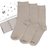 Silky Toes Womens Soft Bamboo Rayon Crew Socks Dress Seamless Toe Thin Socks 3-6 Pairs