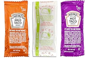Crait Taco Sauce Packets Individual Condiment Packets Variety Pack Mild and Hot Taco Sauce Pack of 75 25 of each Single Serve Taco Sauce Packets